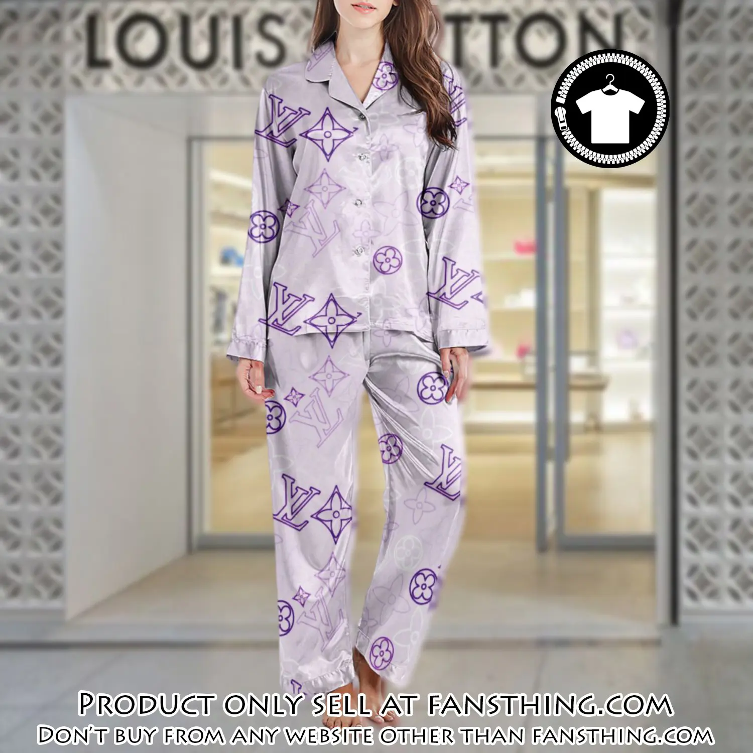Lv monogram long satin pajama set pjs1031 fst0726544